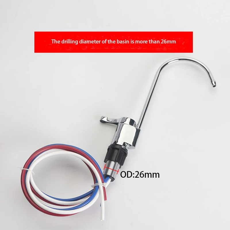 Gooseneck Faucet Diverter Non-Pressure 1/4" Water Purifier Tap Kitchen Accessory - Image 2