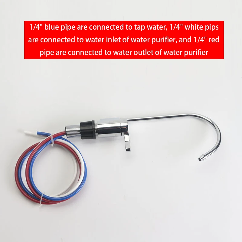 Gooseneck Faucet Diverter Non-Pressure 1/4" Water Purifier Tap Kitchen Accessory - Image 4