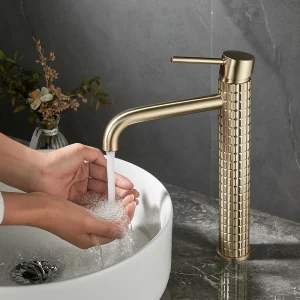 Luxury Brass Black Bathroom Basin Faucet Diamond Handle Dual Control Hot Cold Tap