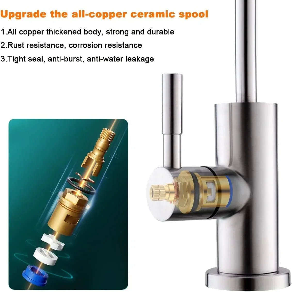 1/4 Inch Drinking Water Faucet Purifier Tap for Kitchen Sink Anti-Osmosis Filter Tap - Image 3