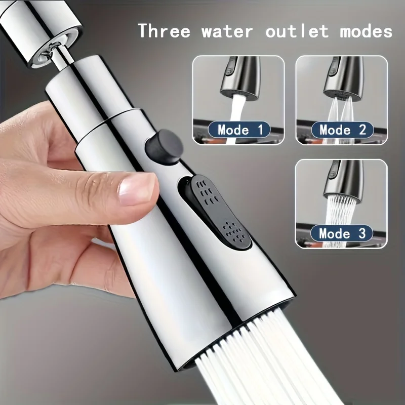 360° Rotating Faucet Extender Anti-Splash 3 Mode Water Saving Sprayer for Kitchen Sink