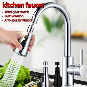 3 in 1 Adjustable Kitchen Faucet Aerator 360° Rotation Anti Splash Filter Nozzle Tap