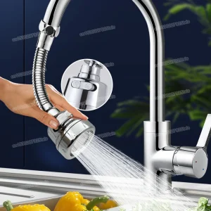 Rotatable Faucet Extender with 2 or 3 Modes Water Saving Aerator Kitchen Bathroom Tap