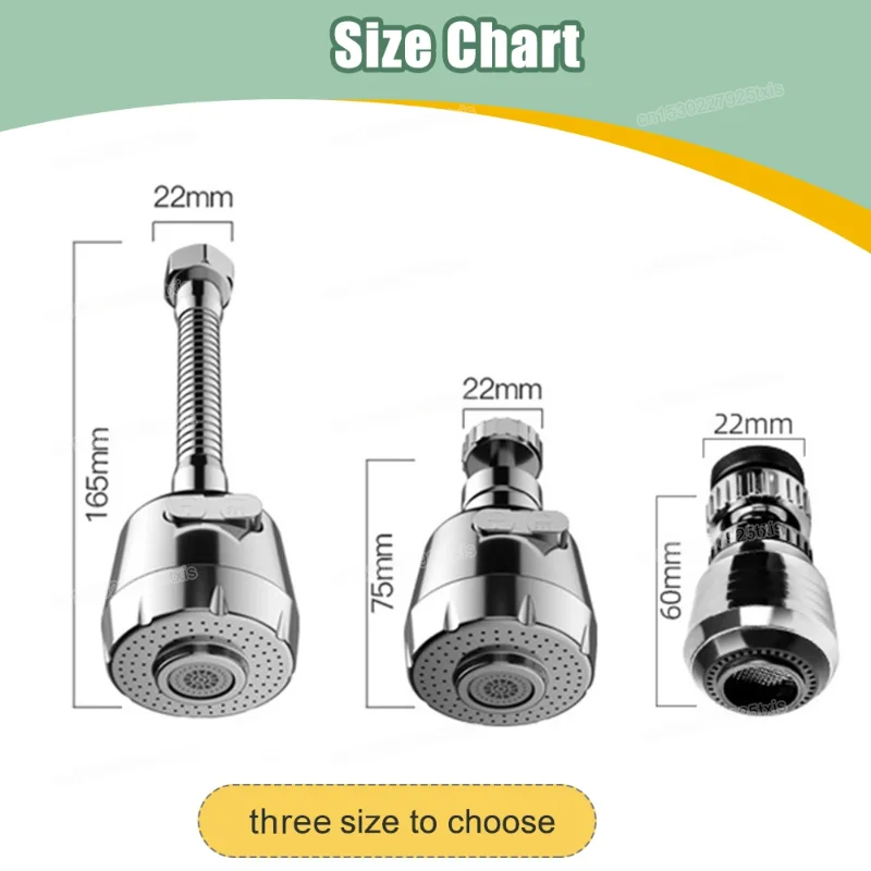 Rotatable Faucet Extender with 2 or 3 Modes Water Saving Aerator Kitchen Bathroom Tap - Image 6